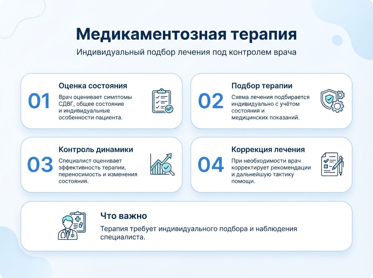 Лечение СДВГ в Спасск-Дальнем у детей и взрослыхинфографика